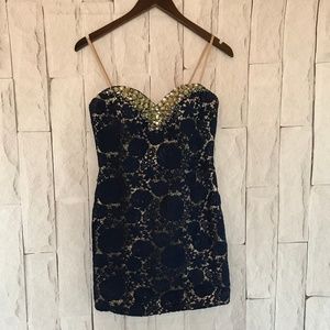 Dave & Johnny Size 5/6 Lace & Rhinestone Dress